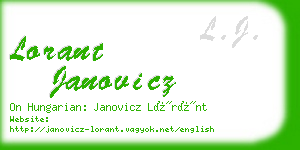 lorant janovicz business card